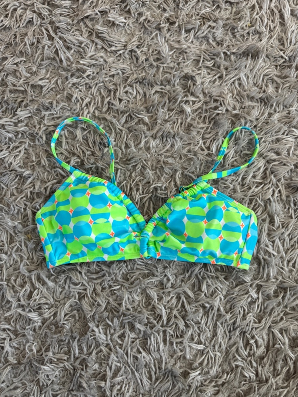 Endless Waves Green & Blue Circle Bikini Top